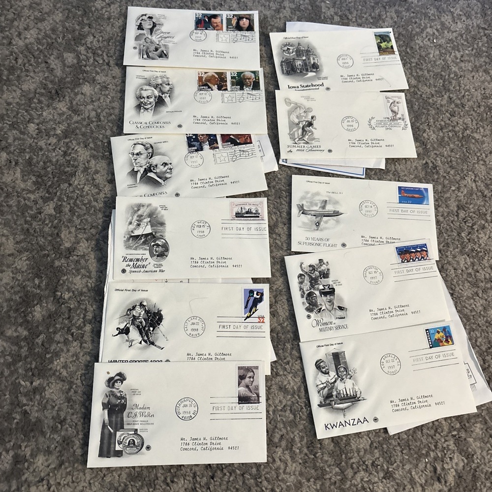 Lot of 11 USPS First Day of Issue Covers – Historical & Misc